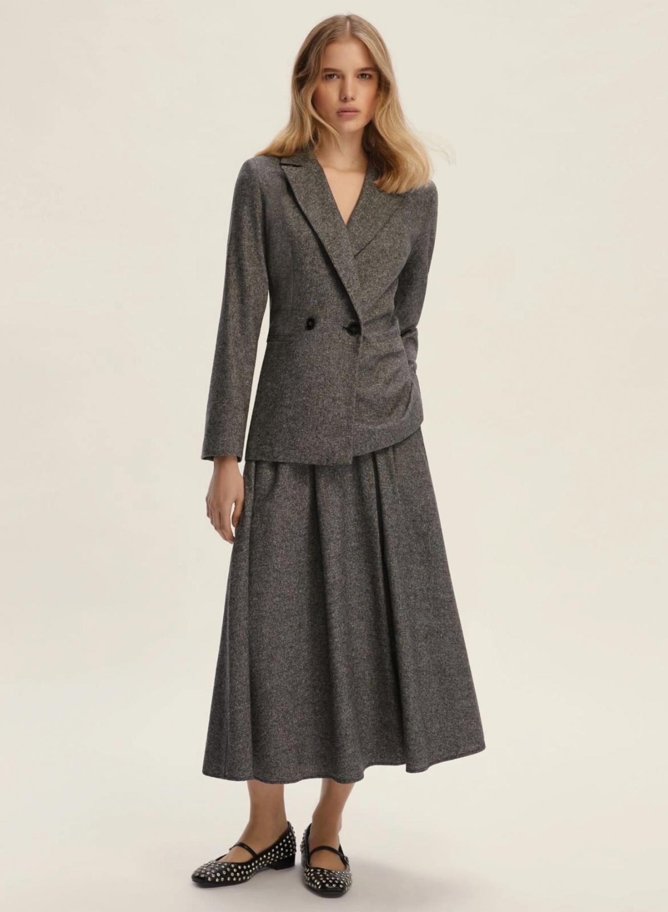 Grey Skirt with rear elasticated waistband Emme Marella - 1