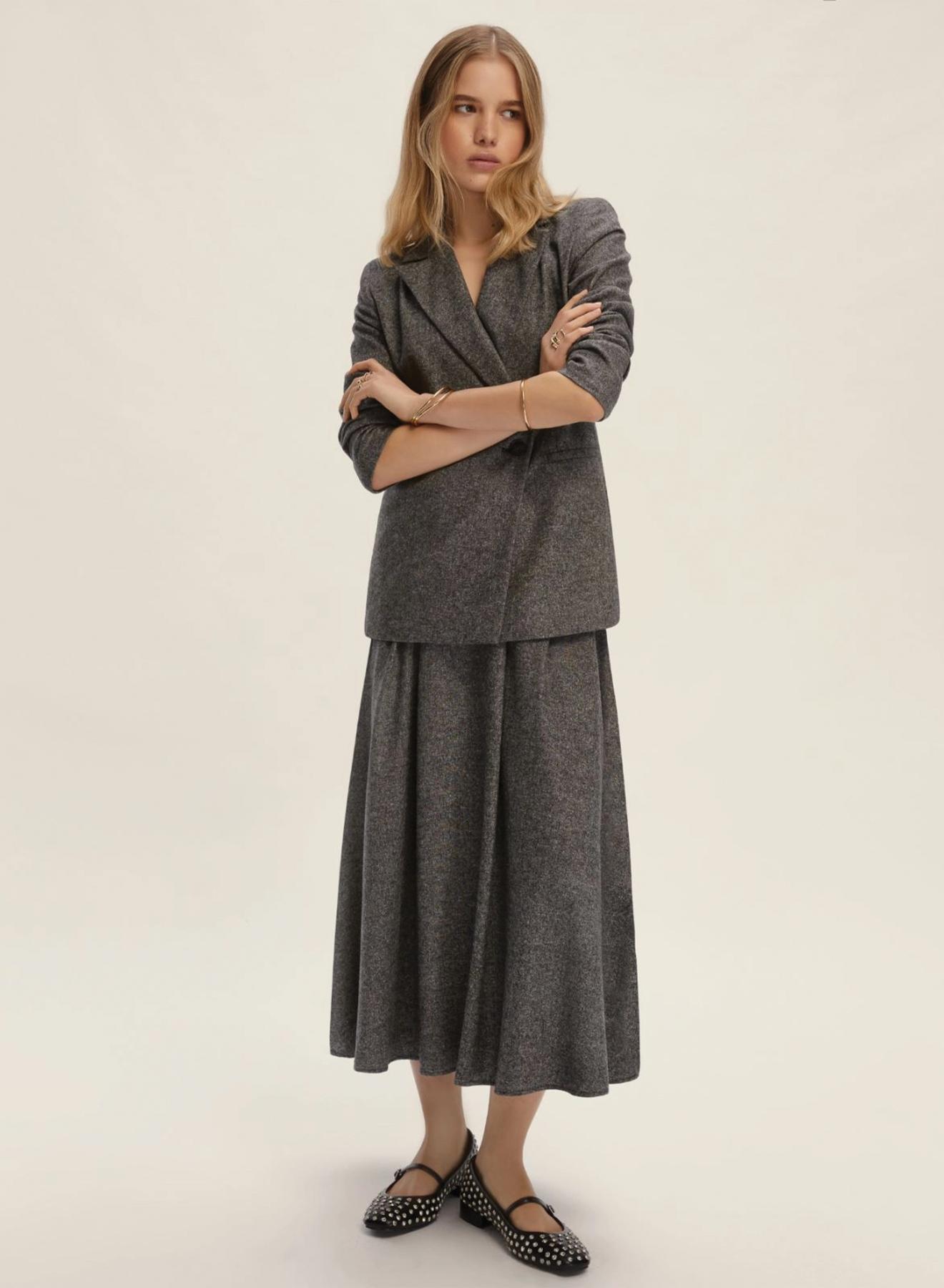Grey Skirt with rear elasticated waistband Emme Marella - 3