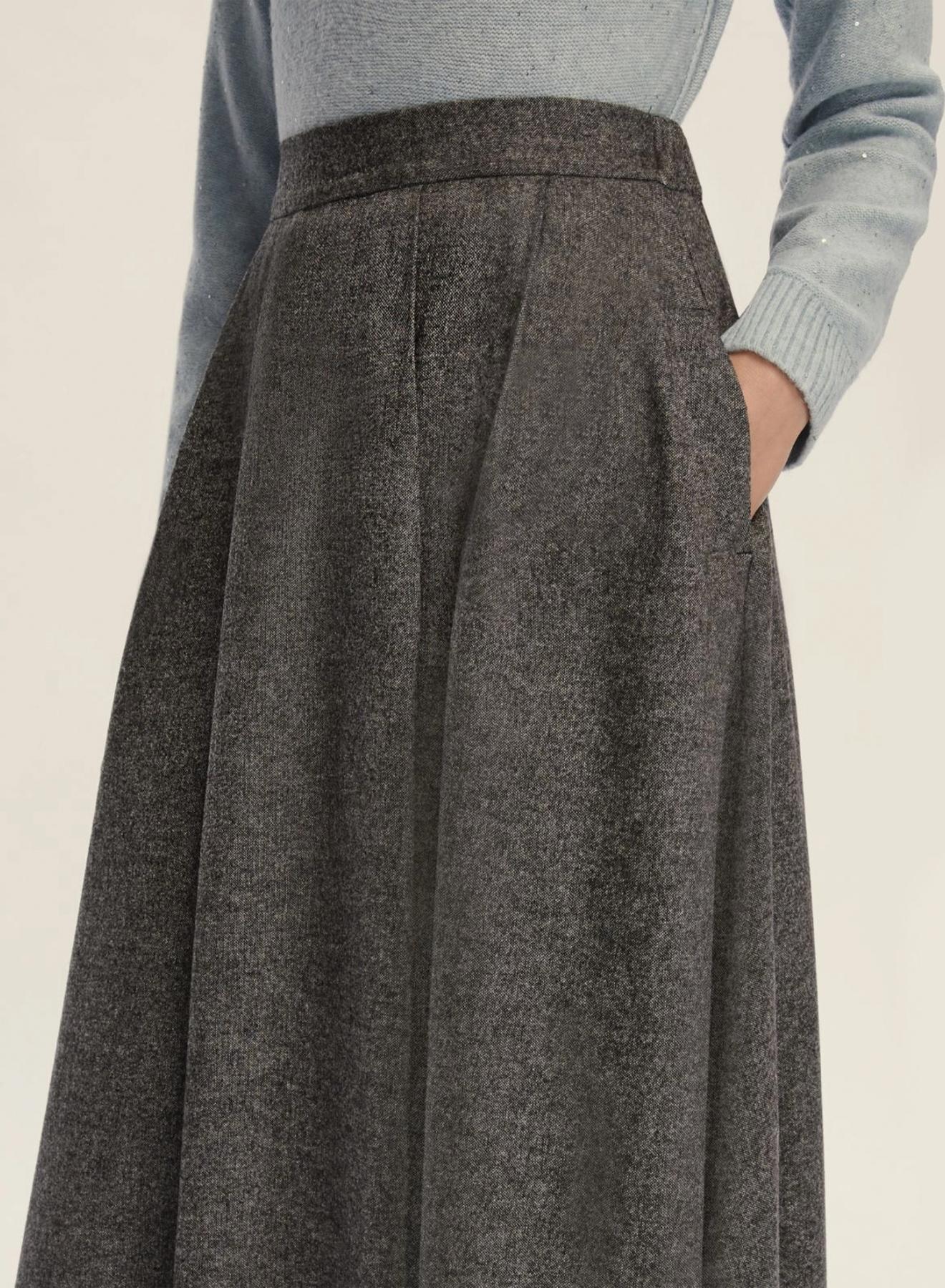 Grey Skirt with rear elasticated waistband Emme Marella - 4
