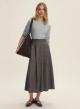 Grey Skirt with rear elasticated waistband Emme Marella-5