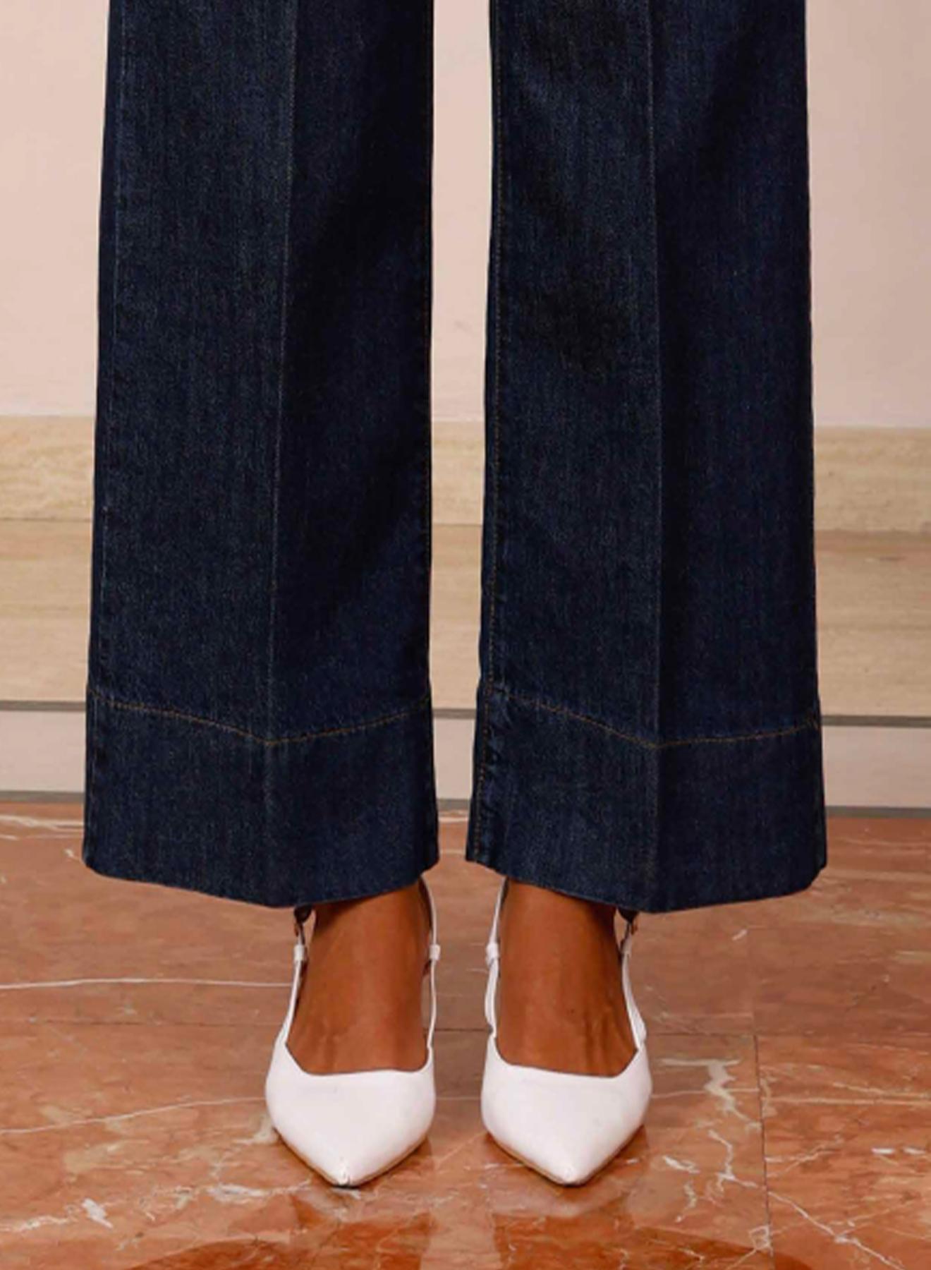 Blue wide legs stretch Jeans R.R. - 3