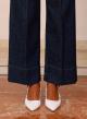 Blue wide legs stretch Jeans R.R. - 2