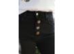 Black Cropped,flared stretch Jeans with buttons with rhinestones R.R. - 4