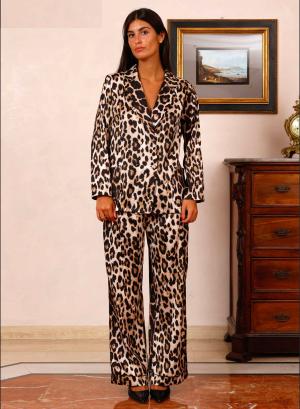 Animal Print Παντελόνι με λάστιχο στη μέση R.R. - 36429