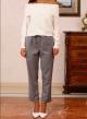 Grey Trousers with rubber waistband ties with cord R.R. - 1