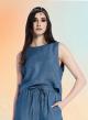 Blue sleeveless denim Blouse R.R. - 1