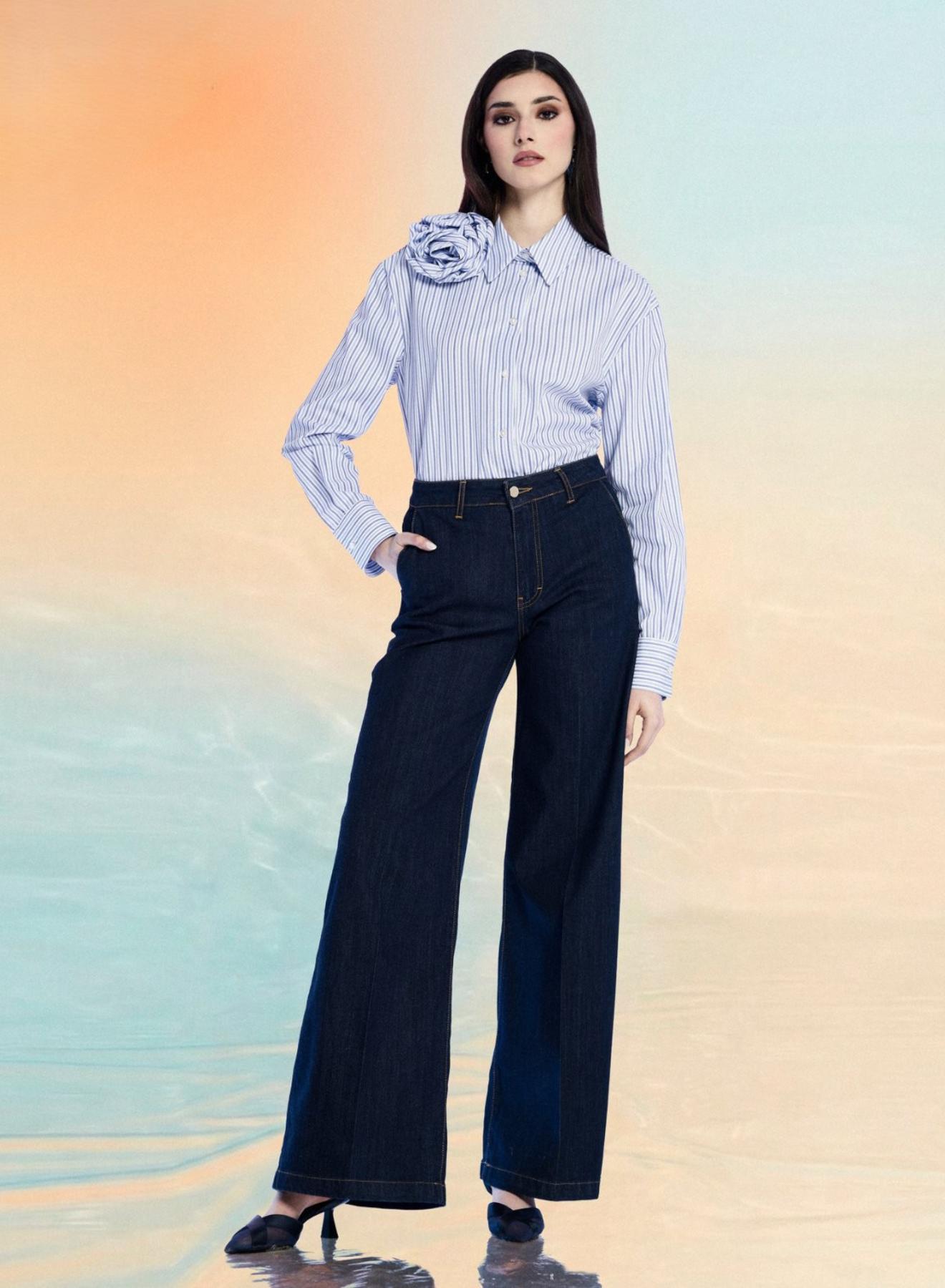 Navy Blue wide leg Jeans R.R. - 1