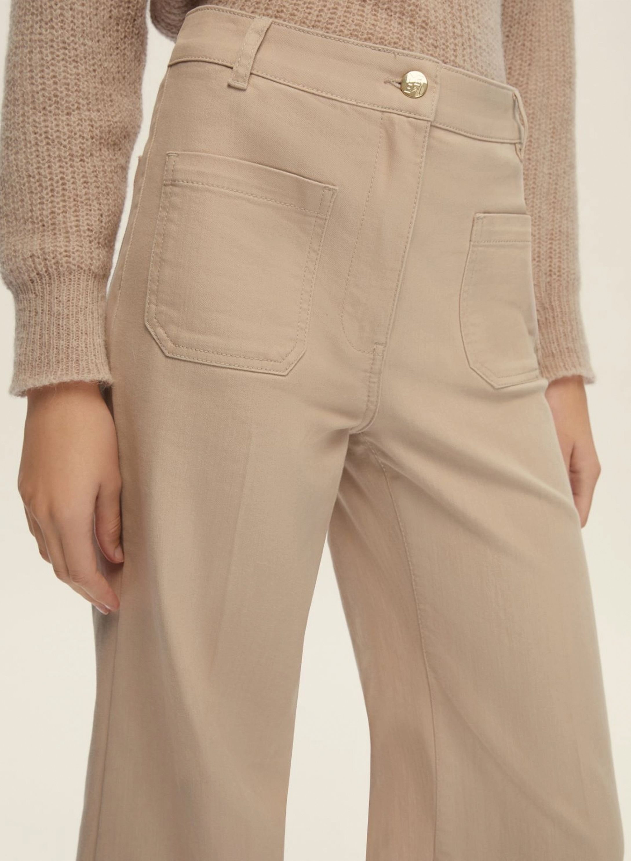 Off White flared Trousers with patch pockets Emme Marella - 3