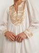 White-Gold long new All Over Dress with long sleeves Greek Archaic Kori - 2