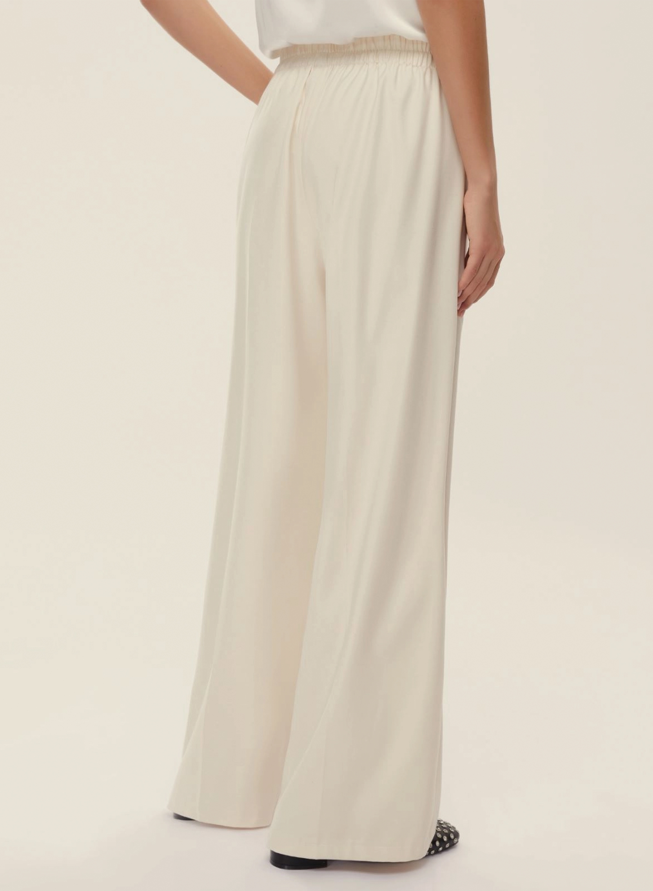 Ecru straight fit Trousers Emme Marella - 2