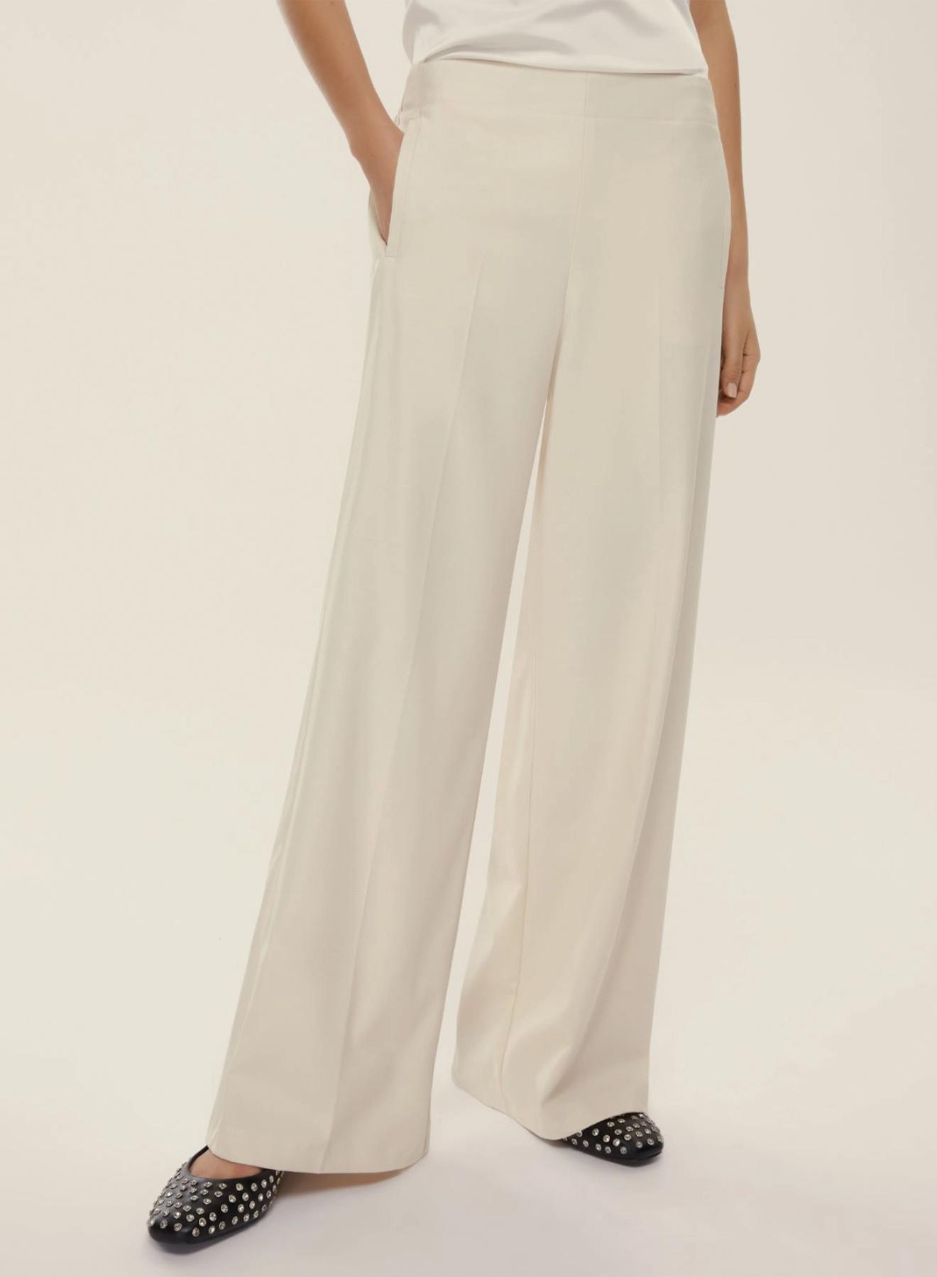 Ecru straight fit Trousers Emme Marella - 4