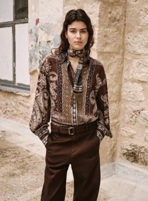 Multi Color printed Scarf with fringes "ARABELLE" Devotion Twins - 65009