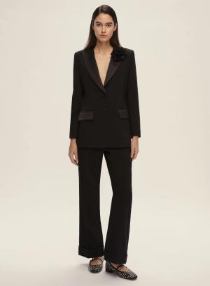 Black Jacket with satin details and with two buttons Emme Marella - 48610