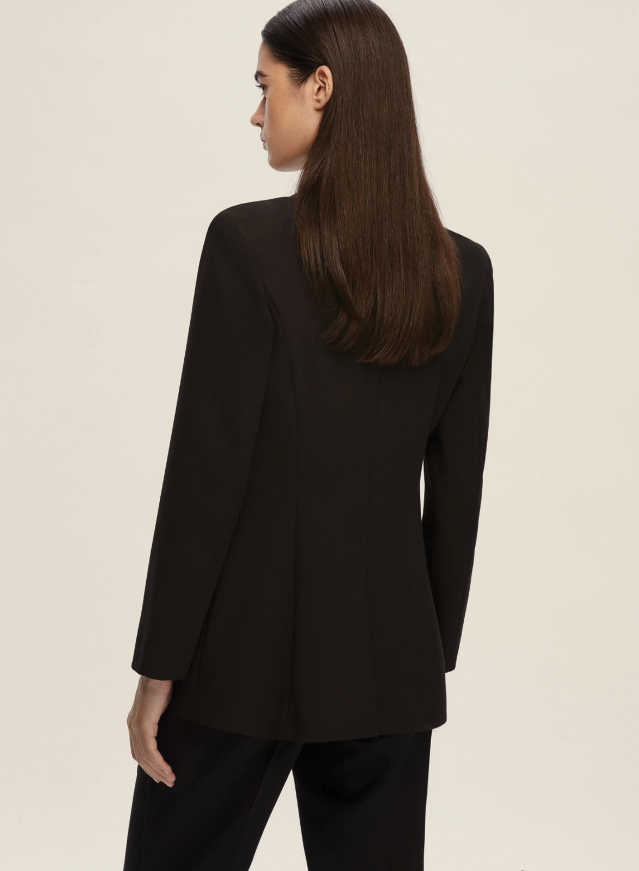Black Jacket with satin details and with two buttons Emme Marella - 1
