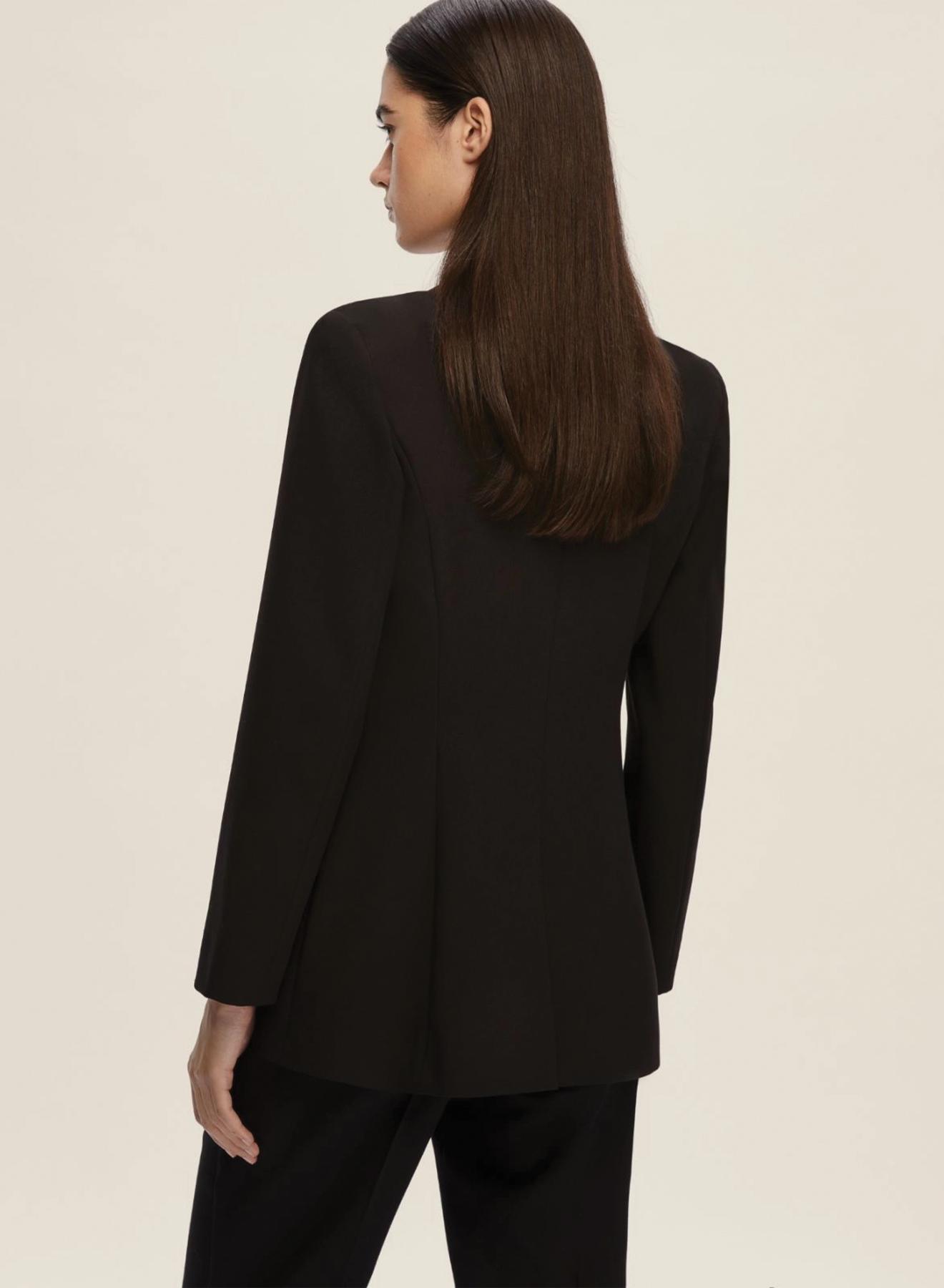 Black Jacket with satin details and with two buttons Emme Marella - 2
