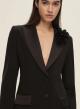 Black Jacket with satin details and with two buttons Emme Marella - 3