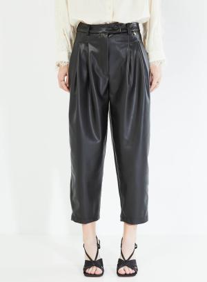  Eco leather trousers with pleats - 9785