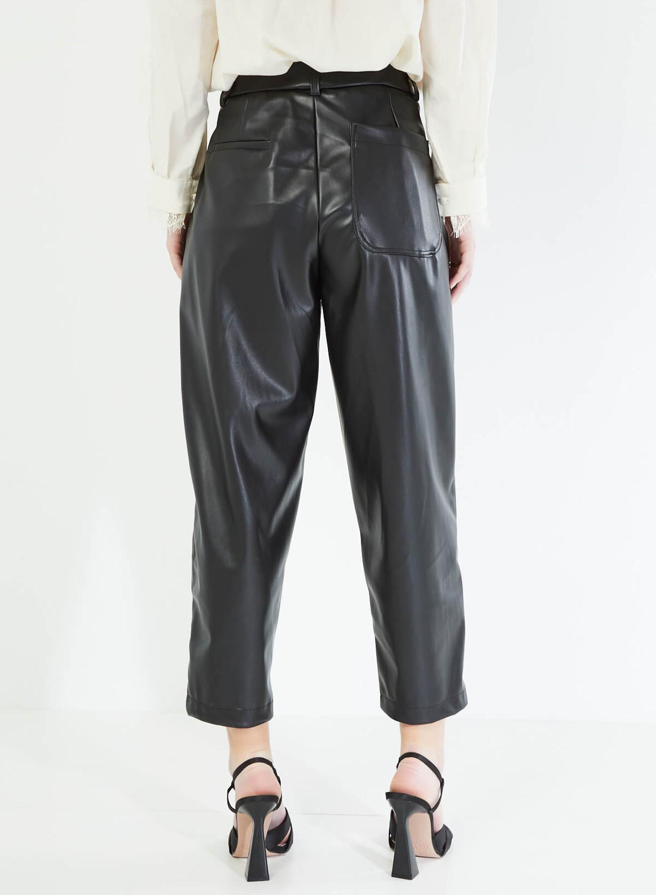  Eco leather trousers with pleats - 2