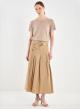Beige pleated Skirt with belt and with side pockets Vicolo - 0