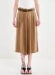 Camel pleated Zip Culotte with belt Vicolo - 1
