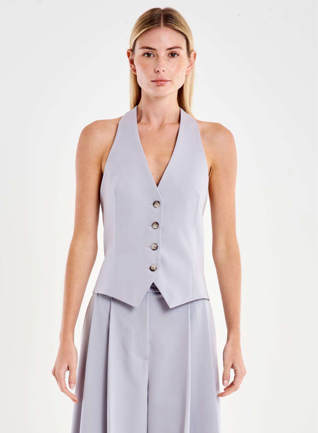 Γκρι Γιλέκο με ανοιχτή πλάτη Vicolo - 1