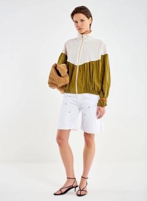Εκρού-Λαδί bomber Jacket Vicolo - 59762