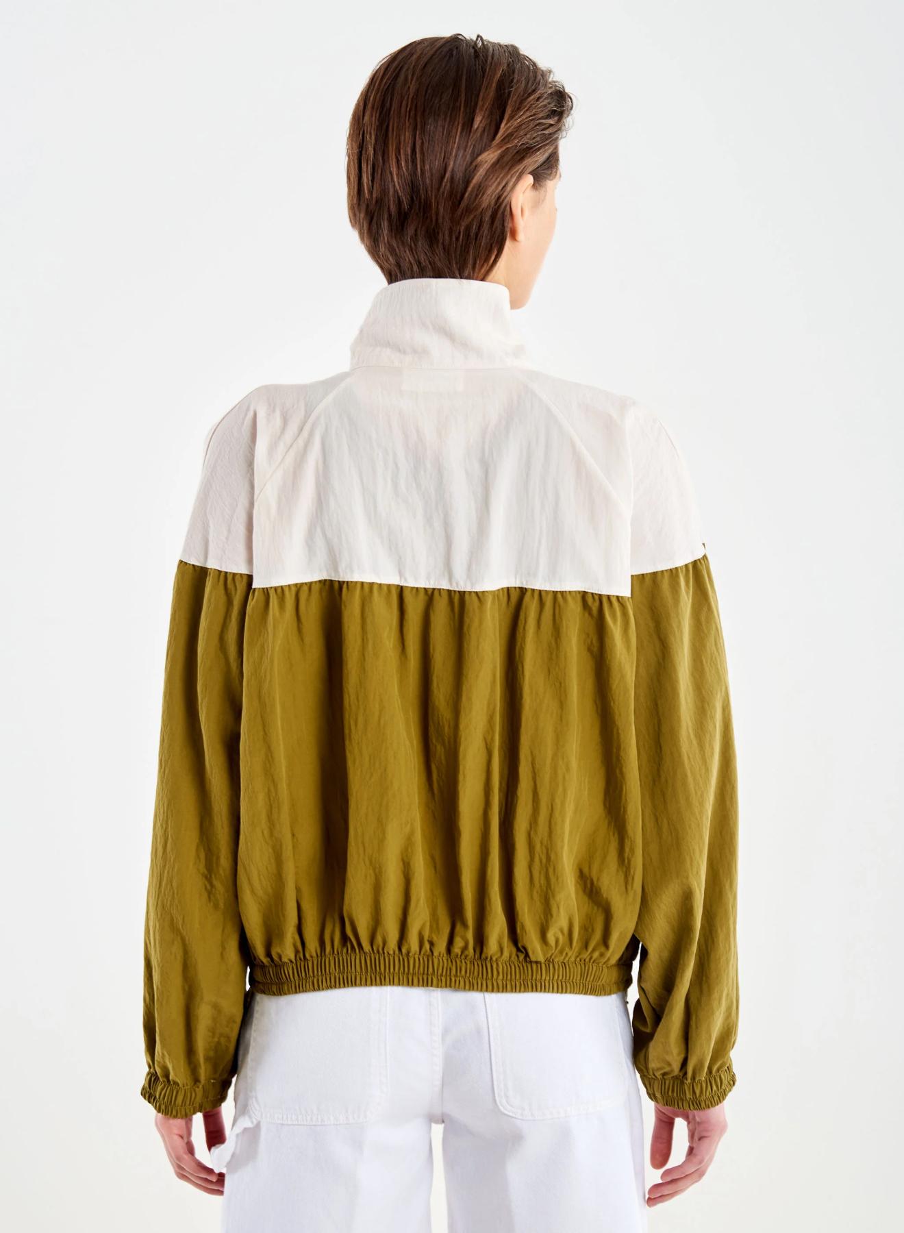 Εκρού-Λαδί bomber Jacket Vicolo - 3