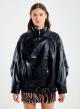 Black eco leather biker style Jacket with elasticated waistband Vicolo - 1