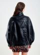 Black eco leather biker style Jacket with elasticated waistband Vicolo - 2