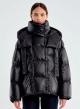 Black down Jacket with hood Vicolo - 1