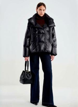 Black down Jacket with hood Vicolo - 69082