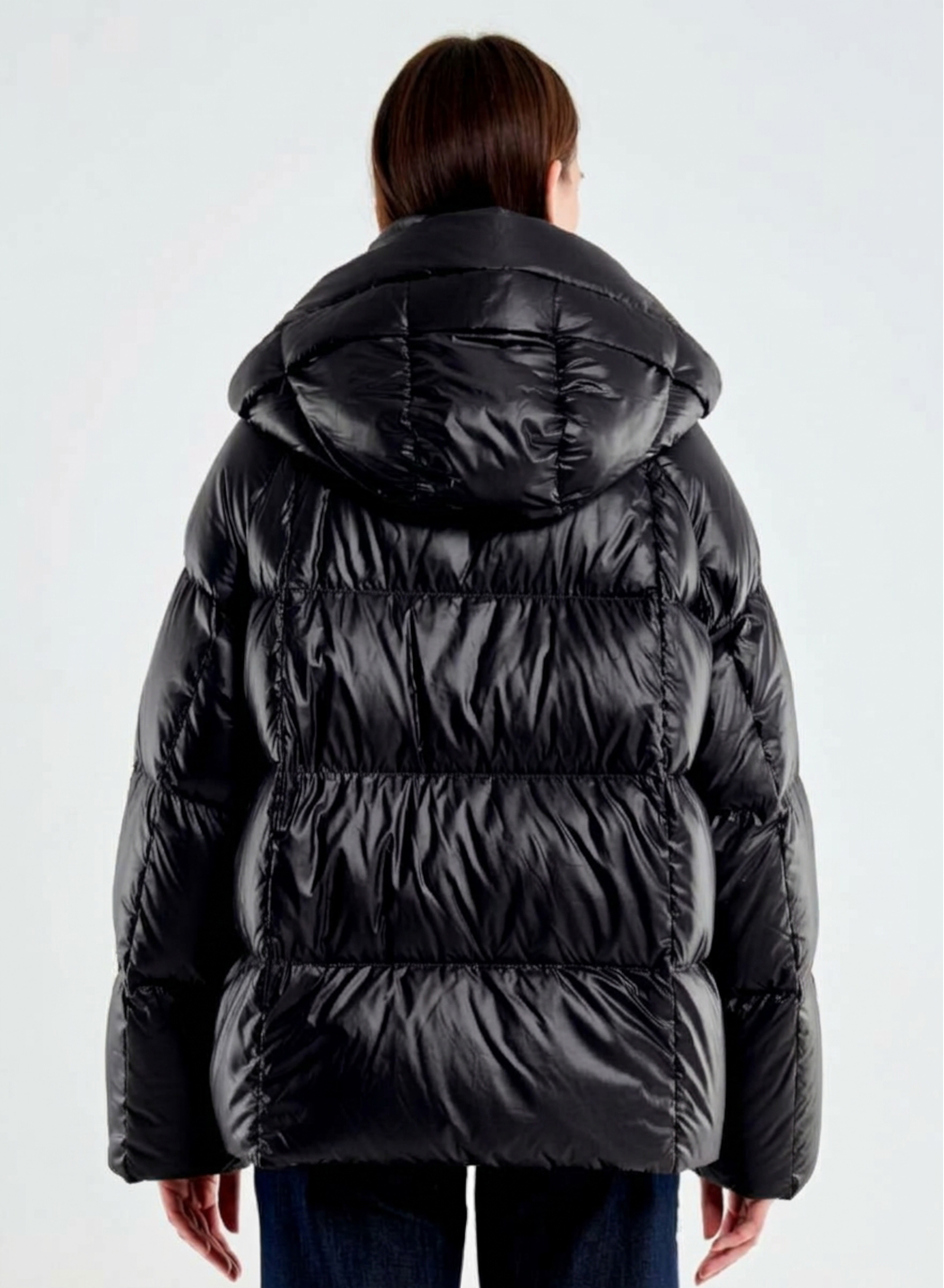 Black down Jacket with hood Vicolo - 2