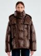 Chocolate down Jacket with hood Vicolo - 1