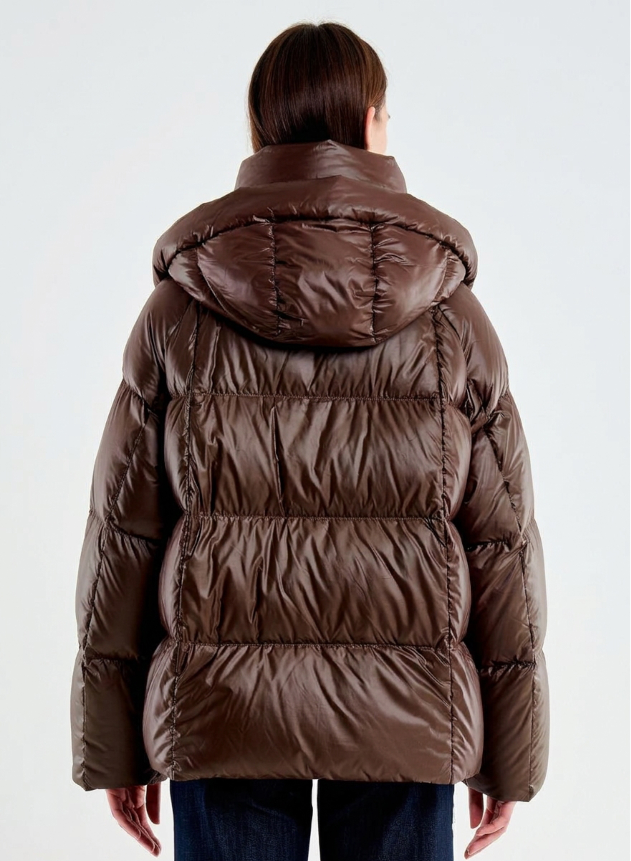 Chocolate down Jacket with hood Vicolo - 2