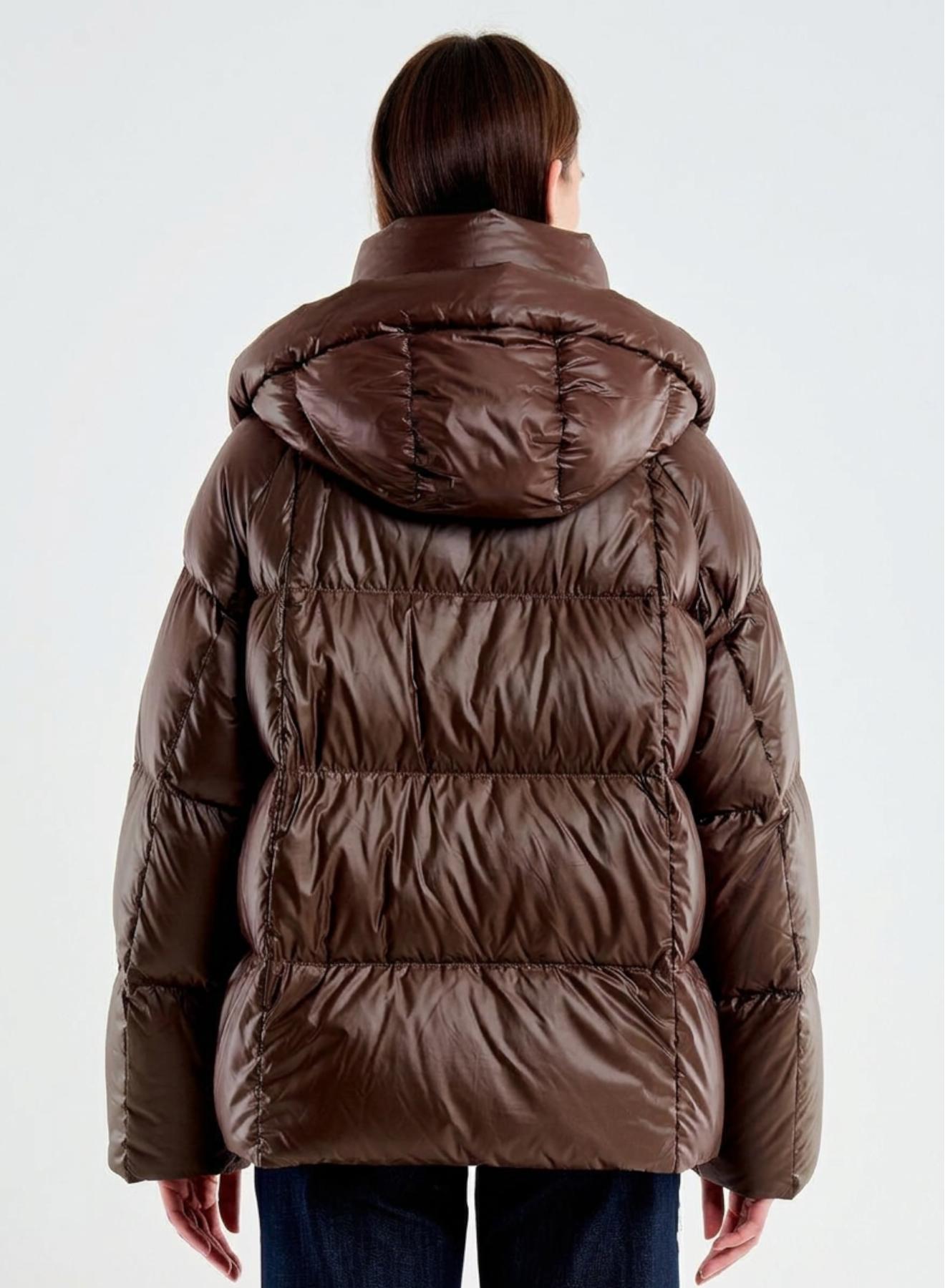 Chocolate down Jacket with hood Vicolo - 3