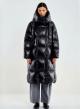 Black long down Jacket with hood Vicolo - 0