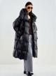 Black long down Jacket with hood Vicolo - 1