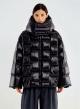Black oversized down Jacket with hood Vicolo - 1