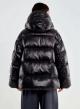 Black oversized down Jacket with hood Vicolo - 2