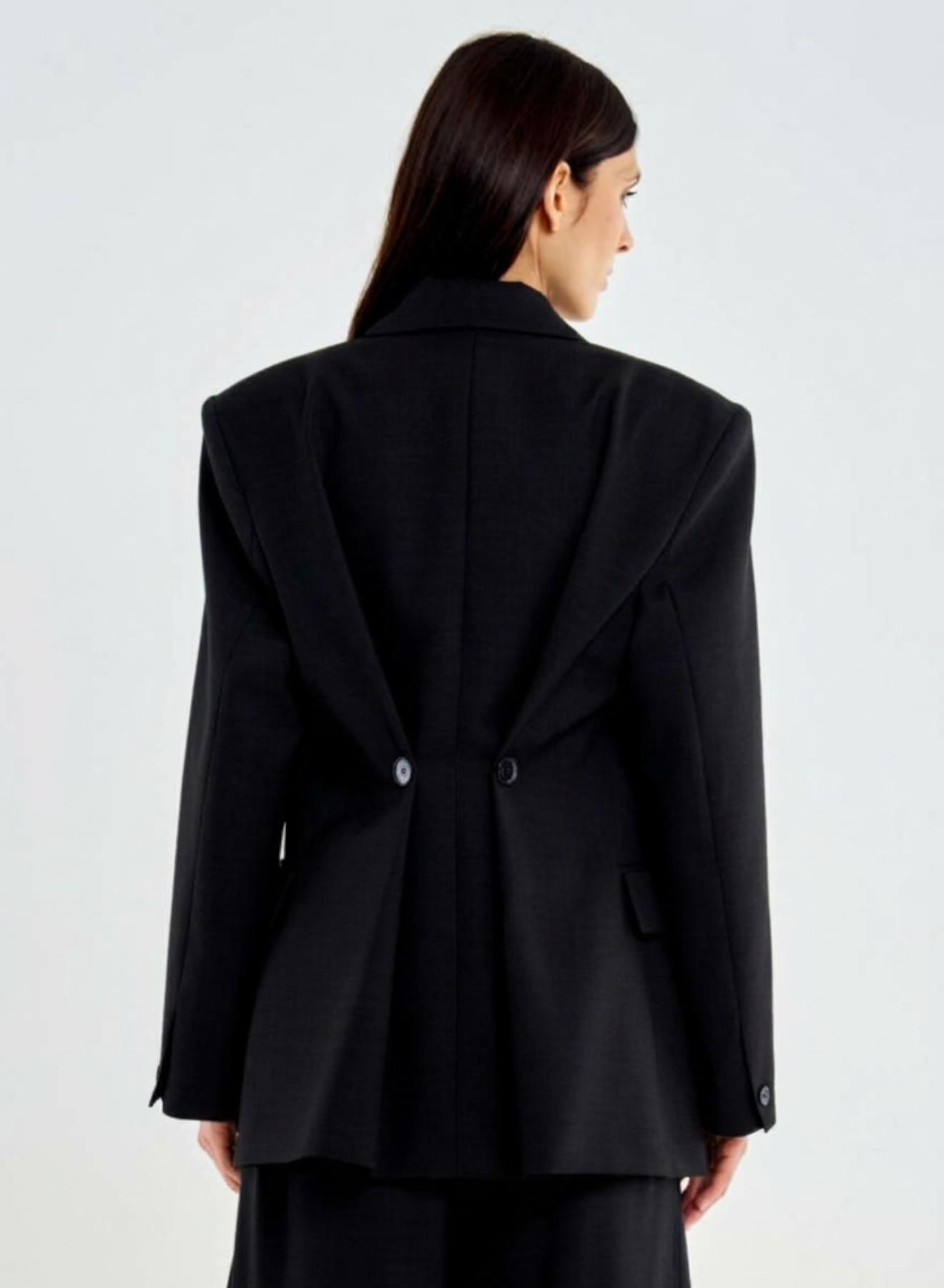Black double breasted Jacket Vicolo - 2