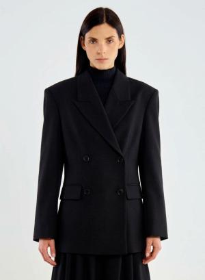 Black double breasted Jacket Vicolo - 69132