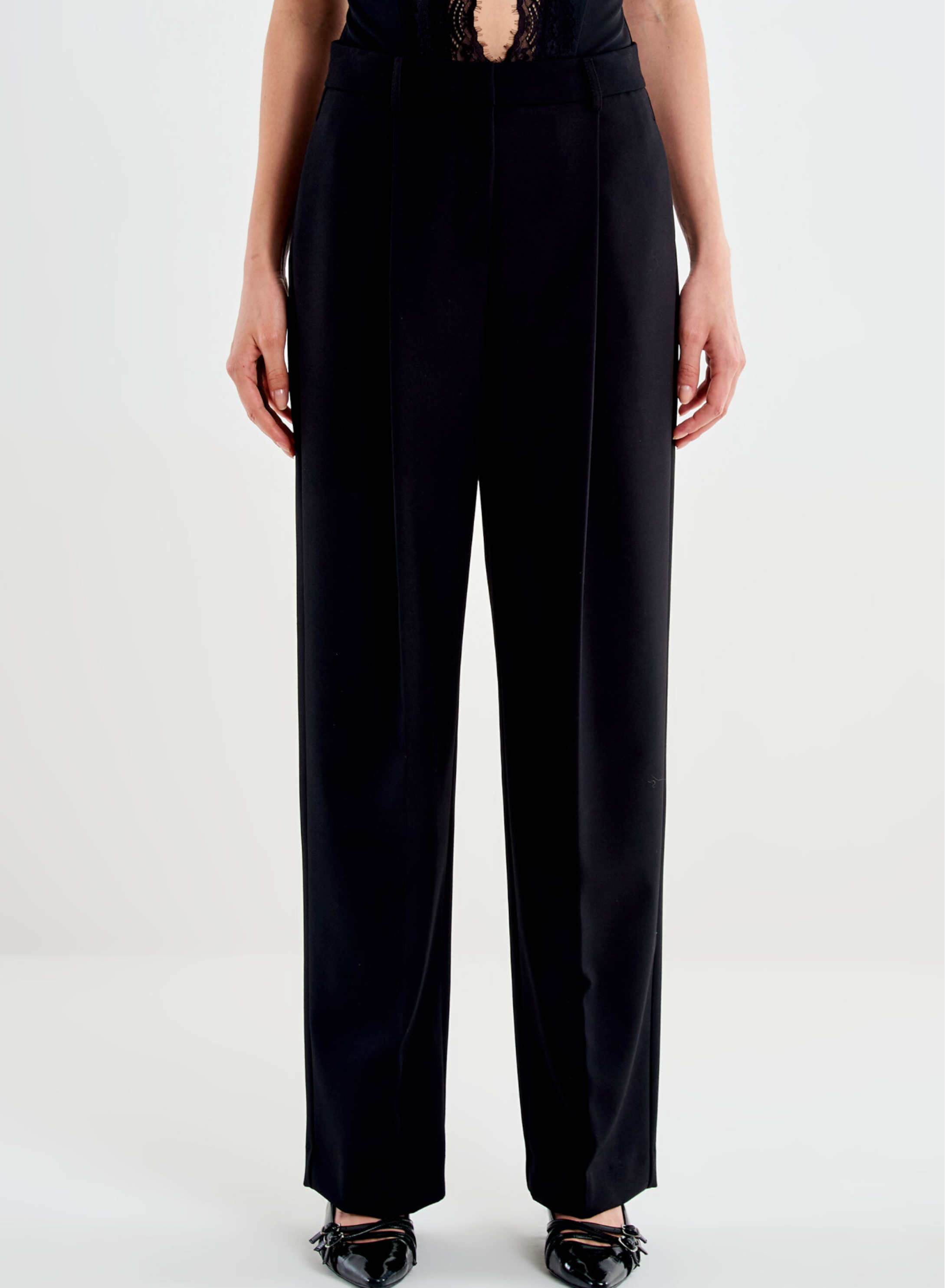 Black straight fit Trousers Vicolo - 1