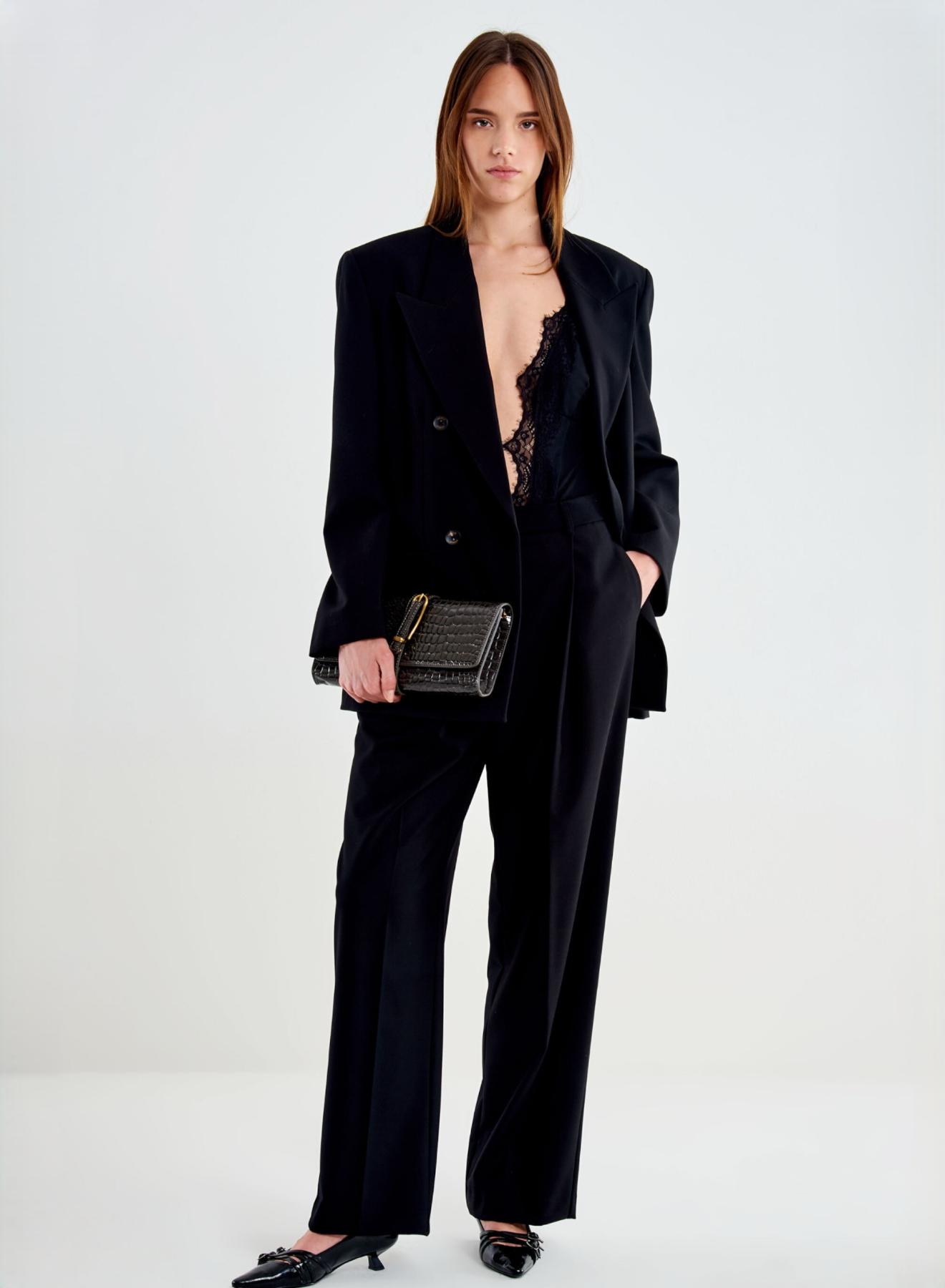 Black straight fit Trousers Vicolo - 1