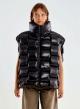 Black oversized sleeveless down Jacket with a basketweave quilted pattern Vicolo - 1