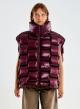 Bordeaux oversized sleeveless down Jacket with a basketweave quilted pattern Vicolo - 1