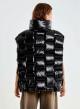 Black oversized sleeveless down Jacket with a basketweave quilted pattern Vicolo - 2
