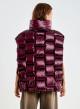 Bordeaux oversized sleeveless down Jacket with a basketweave quilted pattern Vicolo - 2