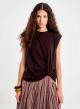 Chocolate sleeveless Blouse Vicolo - 0