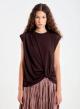 Chocolate sleeveless Blouse Vicolo - 1