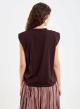 Chocolate sleeveless Blouse Vicolo - 2